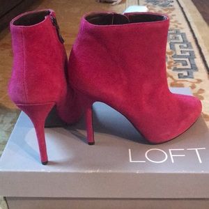 Pink color high heels ankle boots from LOFT